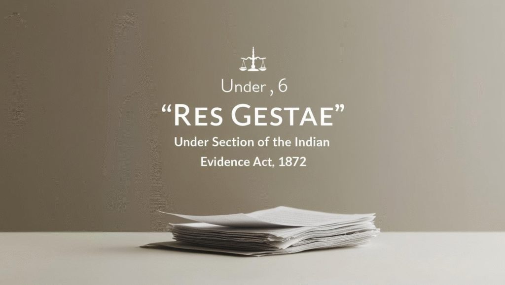 Res Gestae under Section 6 of Indian Evidence Act,1872