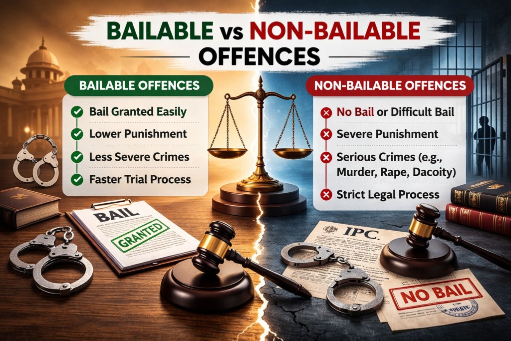 bailable and non bailable offence